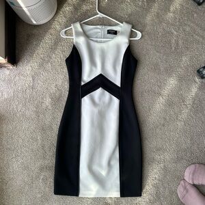 GUESS Women's Black Colorblocked Scuba Sheath Dress